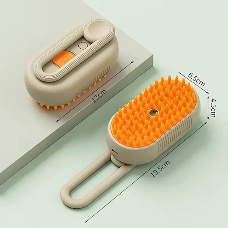 Brosse Vapeur 3-en-1 pour Chien et Chat -Anti-Poils , Nettoyage Profonde et Massage Relaxant